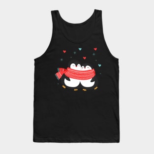 Cute Penguin Couple Christmas Winter Love Tank Top